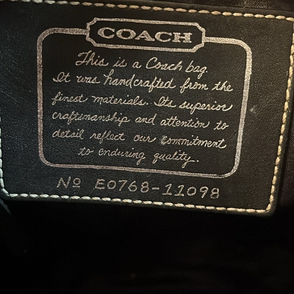 Vintage COACH Black/Gray Signature Stripe Tote Bag Shoulder Purse 11098 - Picture 11 of 12